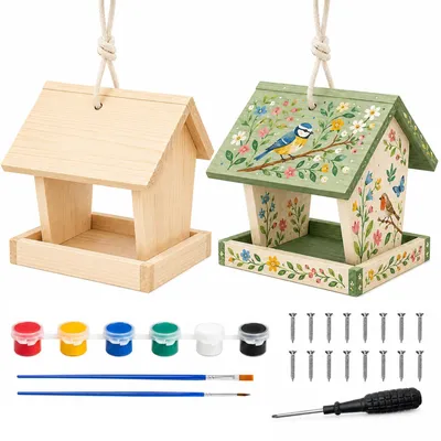 Image de Kit de construction de nichoir à peindre, en bois, 1 pièce