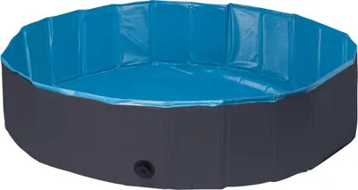 Produktbild von Flamingo Hundepool Splash rund blau/dunkelgrau, Maße: 160 x 160 x 30 cm