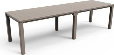 Immagine prodotto di Dmora Tavolo da Esterno Brossard 90x294x75h cm Grigio Tortora, 12 Posti Meccanismo Estensione Multiposizione