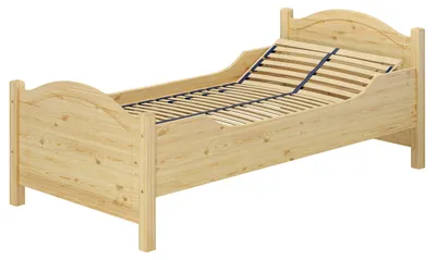 Produktbild von Seniorenbett extra hoch 100x220 Überlänge Massivholz Holzbett Einzelbett Zubehör wählbar V-60.40-10-220Federholzrahmen inkl.
