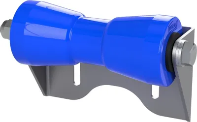 Immagine prodotto di Rullo per chiglia in poliuretano con supporto U rotolo rimorchio per barca zincato SUPROD, 200 mm, blu