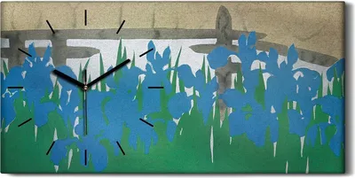 Produktbild von Leinwand Uhr Küche Wohnzimmer Bild 60x30 Gemälde Abstrakte Blumen Kunst - schwarze Hände