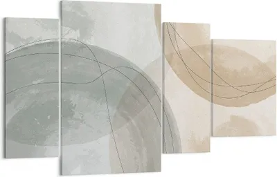 Produktbild von Bild auf Leinwand - Leinwandbild - 4 Teile - Aquarell Räder Pastell - 120x70cm - Wand Bild - Wanddeko - Wandbilder - Leinwanddruck - Bilder - Wanddekoration - Leinwand bilder - DL120x70-4842