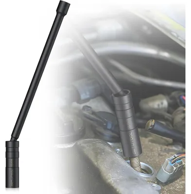 Produktbild von Zündkerzenschlüssel 16mm magnetisch 12-Kant 3/8 Zoll Antrieb 28cm Cr-V-Stahl Schwarz