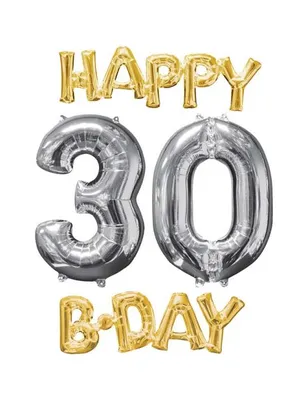 Produktbild von amscan Folienballon Happy Bday 30 4 Teile