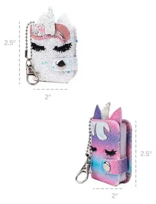 Produktbild von Einhorn Notizbuch Schlüsselanhänger Mini-Tagebuch mit Glitzereinband