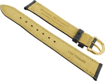 Produktbild von Maurice Lacroix  Uhrenarmband Büffelkalb   Leder in blau  19240, Stegbreite:15mm, Schließe:Gelbgolden