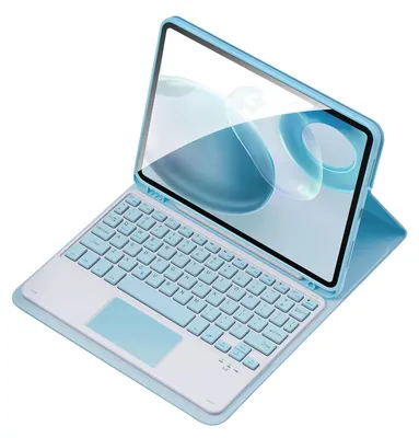 Produktbild von Kabellose BT-Tastatur, USB-Tastatur mit Kunstleder-Schutzhülle für Tablet, kompatibel mit iPad AIr3 10,5 Zoll/iPad Pro 10,5 Zoll (2017)/iPad 7 10,2 Zoll (2019)/iPad 8 10,2 Zoll (2019)/iPad 9 10,2 Zoll (2020)
