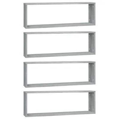 Produktbild von vidaXL Wandregale 4 Stk. Grau Sonoma 80x15x26,5 cm Holzwerkstoff