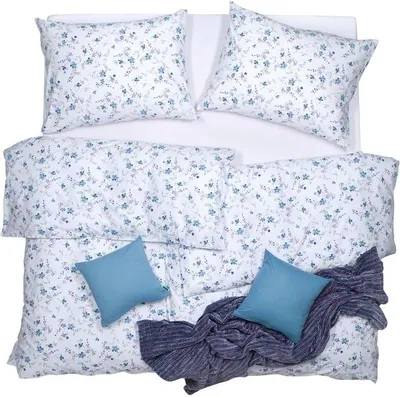 Obrázek produktu pro SCANquilt povlečení SATÉN PLUS kvítka modrofialová 100% dlouhovlákná česaná bavlna 140 x 200/70 x 90 cm