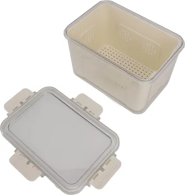 Image de Récipient de conservation des aliments en PET pour le réfrigérateur, facile à nettoyer, hermétiquement fermé, pour l'évacuation dans la cuisine