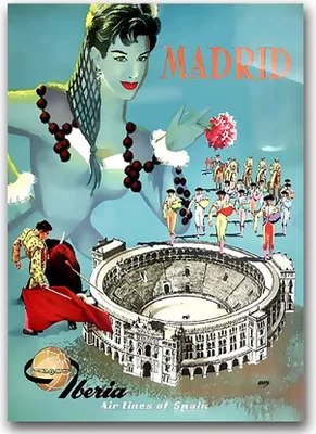 Produktbild von Poster - Canvas - Leinwand - 59,4 cm x 84,1 cm - Fotoposter - Leinwandkunst - Madrid Spanien Air Lines