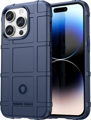 Produktbild von Mobigear Rugged Shield iPhone 15 Pro Hülle Flexibles TPU Backcover Stoßfest - Blau