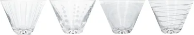 Produktbild von Mikasa - Cocktail-Toasting-Gläser, 290 ml, 4er-Set, Klarglas, Silber, 400 ml, 4er-Set