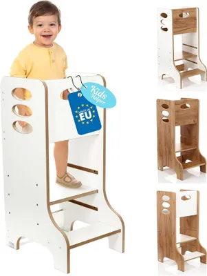 Imagen del producto de Silecomplaza: Torre de aprendizaje para niños a partir de 1 año - Torre de aprendizaje Montessori de altura ajustable, color blanco, 90 cm - Torre de aprendizaje segura para niños - Ideal para la cocina y el baño - Estructura estable - Fácil montaje