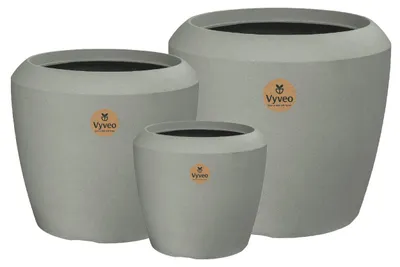 Produktbild von Vyveo - Blumentopf Liora - Grau - Set van 3