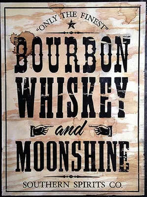 Produktbild von vianmo Holzschild 40x30 cm Alkohol Bourbon Whiskey only thr finest