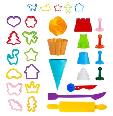 Produktbild von Knete Zubehör werkzeug - 32 Stück spielzeug Set Knetmasse Plastilin  Werkzeug für Kinder, Mädchen und Jungen