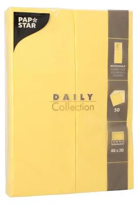 Produktbild von 400 Servietten "DAILY Collection" 48 cm x 30 cm gelb mit Besteckfalz