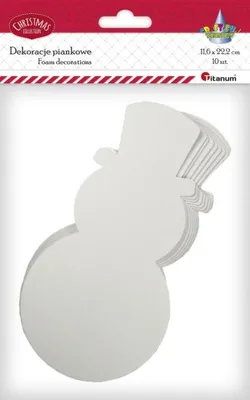 Productafbeelding van Schuimrubberen sneeuwmannetjes, 116x222 mm, wit, 10 stuks.