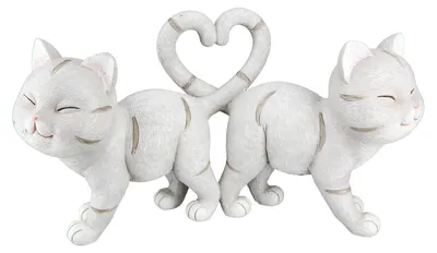 Image de Gilde Figur, Chat, "Chaton", résine synthétique, gris, lot de 2, L. 7,5 cm, l. 20 cm, H. 11 cm 52602 4063387526026