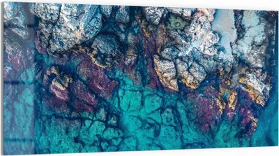Produktbild von DEQORI Glasbild Echtglas 100x50 cm 'Küstenfarbenspiel' Wandbild Bild modern Deko