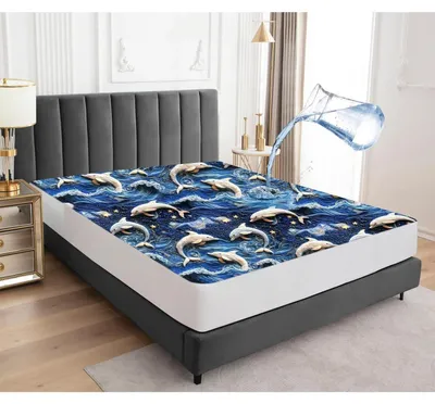 Zdjęcie produktu dla Wodoodporny pokrowiec na materac 180x200 cm, elastyczny, oddychający, zapewniający ochronę przed wilgocią