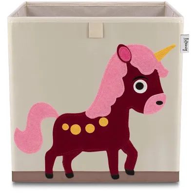 Produktbild von Lifeney Kinder Aufbewahrungsbox I praktische Aufbewahrungsbox für jedes Kinderzimmer I Kinder Spielkiste I Niedliche Spielzeugbox I Korb zur Aufbewahrung von Kinder Spielsachen (Einhorn hell)