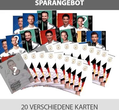 Produktbild von EM 2020 REWE + WM 2018 REWE Sammelkarten - je 20 verschiedene Karten