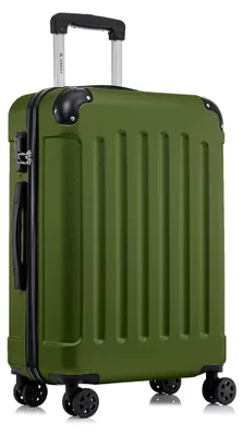 Produktbild von Reisekoffer mit 4 Rollen, Hartschalenkoffer für Handgepäck, Olive