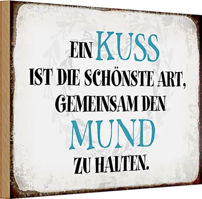 Produktbild von Holzschild Spruch 30x20cm ein Kuss ist schönste Art