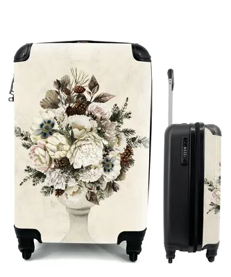 Produktbild von MuchoWow® Koffer Handgepäck Trolley Rollkoffer Kleine Reisekoffer mit 4 Rollen - Stilleben - Aquarell - Blumen - Cabin Size < 55x40x23 cm & 55x40x20 cm - Fotokoffer - Kabinenkoffer - Boardgepäck - Reise-Box - Reisekoffer - Reisegepäck - Koffer mit Bild - Trolley für Kinder