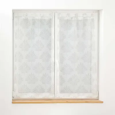 Gardinenpaar mit Schlaufen, 2x60x120 cm, weiß, Voile