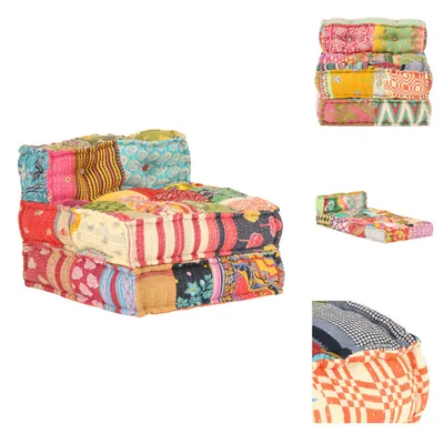 Produktbild von vidaXL Modularer Pouf Patchwork Stoff -  Sitzpolster