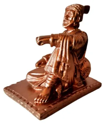 Shivaji Maharaj Idol, sitzend, Kupfer, 3,5 Zoll