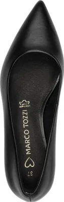 Produktbild von MARCO TOZZI Damen Pumps aus Leder mit Queenie Absatz 2-22331-44, Größe:36 EU, Farbe:Schwarz