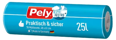 Produktbild von Pely Müllbeutel 25 ltr. 48x61 cm Klimaneutral 30 Stück