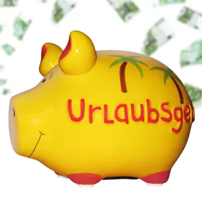Produktbild von Lustige Spardose Sparschwein URLAUBSGELD bunt 12,5 cm