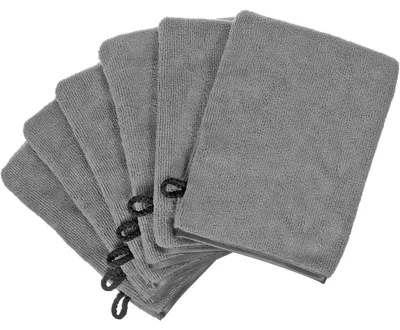 Obrázok produktu pre Mikrovláknové umývacie rukavice, 6 kusov, 15x21 cm, tmavosivá farba