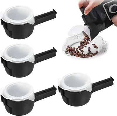 Produktbild von PolkaHome® 4er Set Vorratsdosen-Clips mit Spender, Wiederverwendbare Küchenclips, Snack-Clips, Verschluss für Lebensmittelverpackungen,