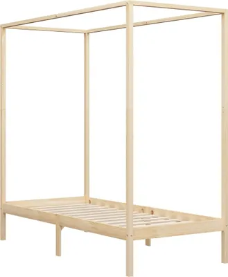 Produktbild von "2026 Promotion" Himmelbett-Gestell Massivholz Kiefer 100 x 200 cm - Polsterbett CC2894