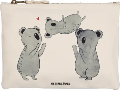 Produktbild von Mr. & Mrs. Panda Etui Koalas Feiern Größe M - Weiß - Geschenk, Schlampermäppchen, Pouch, Federmappe, Geburtstag, Mäppchen, Kosmetiktasche, Liebe, kosmetiktäschchen, Herz