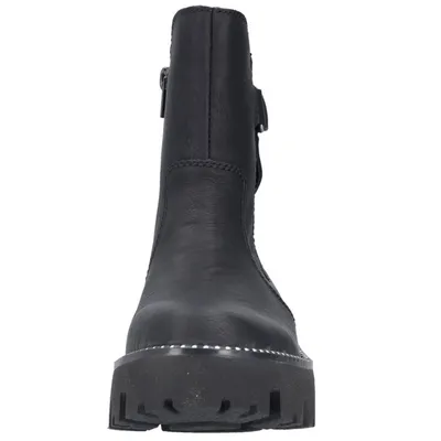 Produktbild von Rieker Damen Chelsea Boot Profilsohle Stiefelette Zierriemen Y3380, Größe:37 EU, Farbe:Schwarz