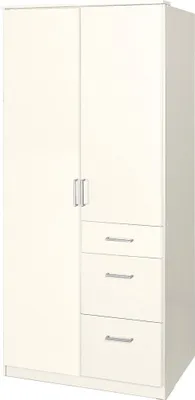 Image de Armoire Click pour chambre à coucher avec tiroirs, finition au choix : blanc
