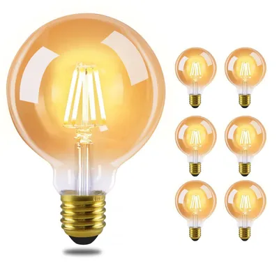Produktbild von ZMH 6 Stück Glühbirne E27 Vintage Lampe G95 Leuchtmittel edison Light Bulb 2700K 4W Glühlampe Warmweiß Filament Retro Birne Glas Antike für Haus Hotel