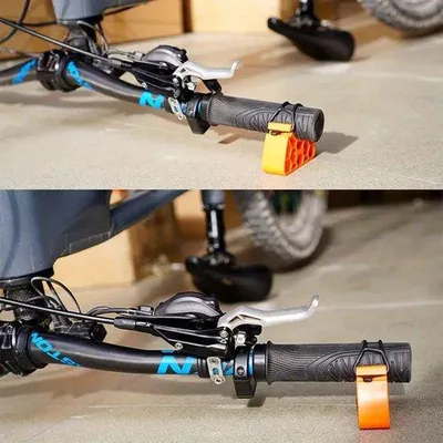 Immagine prodotto di Set da 2 supporti per manubrio, stabilizzatore a clip per un fissaggio sicuro alla bicicletta, set di attrezzi per la manutenzione e la riparazione di MTB ed e-bike, adatto a manopole da 30~34 mm