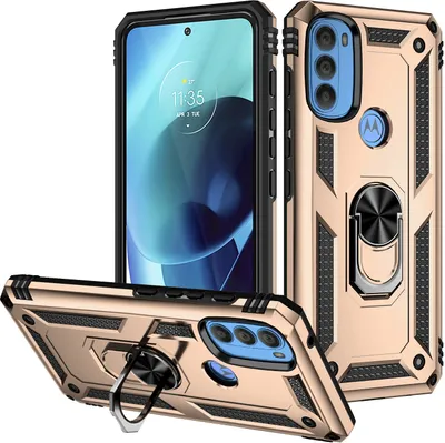 Image de Étui pour Motorola Moto G71 5G étui de protection militaire double couche avec support d'anneau et support Or