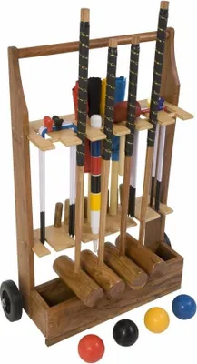 Produktbild von Professionelles Krocket-Set, 4 Personen, einzigartige Plastikkugeln, starke Stahltore