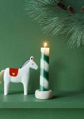 Produktbild von Adventskalender Kerze 1-24, Grün/Weiß