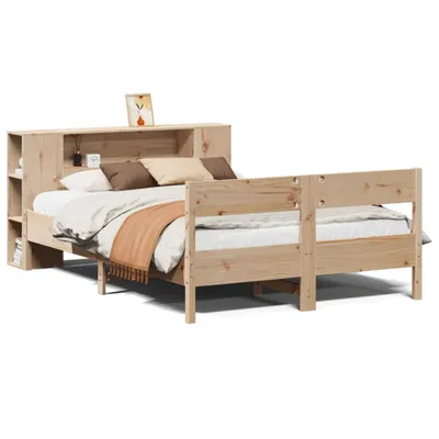 Image de Lit en bois massif avec étagère sans matelas 160x200 cm pin